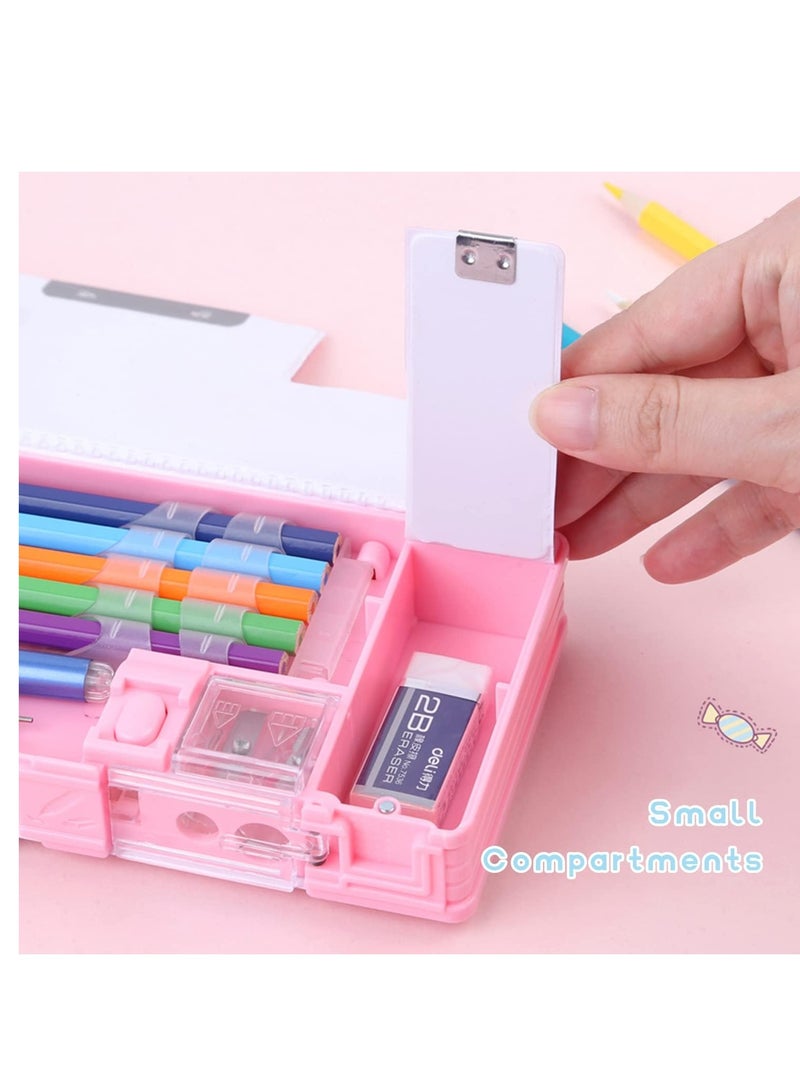 عام "حافظة أقلام قفّاسة للأولاد والبنات - صندوق قرطاسية متعدد الوظائف بتصميم كرتوني ظريف، يحتوي على مبراة أقلام وجدول دراسي، أفضل هدية عيد ميلاد للأطفال" - Image 4