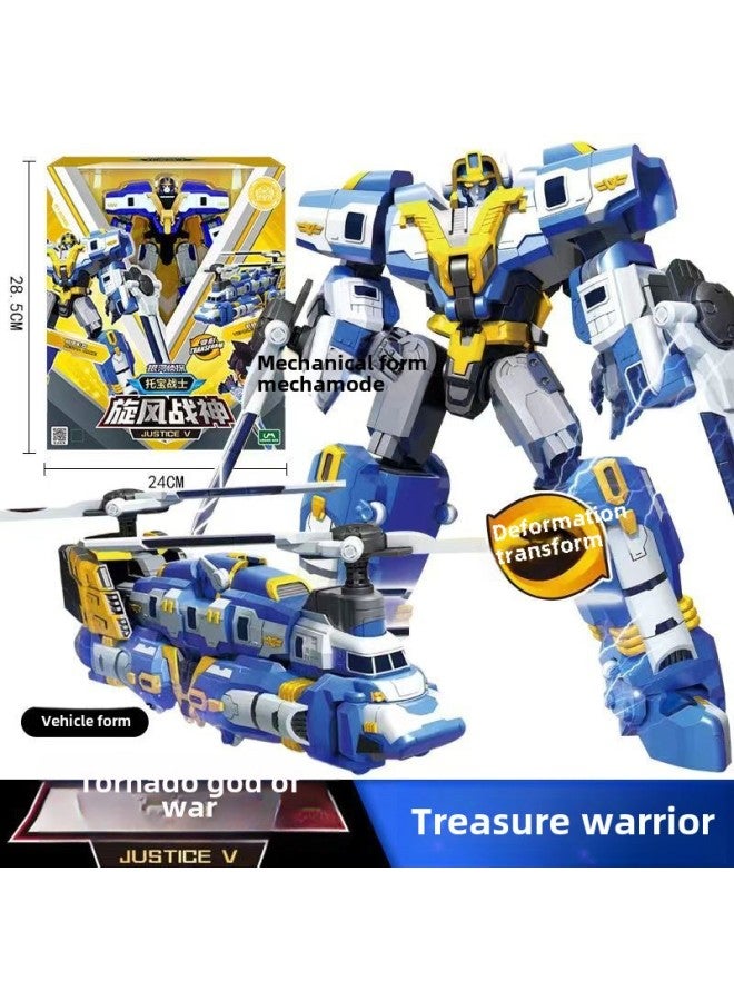 Tobao Warrior Galaxy Detective Series Broken Tiangang Wing Justice Special Police God Of War Deformation Robot Children's Toys-Color:Whirlwind God Of War-Gold Edition 7707  - Image 1
