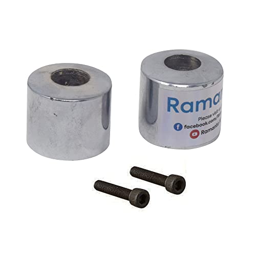 Ramanta Bullet Metal Handle Bar Ends, Heavy Handlebar Weights Compatible // Suitable Only with BS3, BS4 & BS6 RE Bullet Classic, Electra & Standard Motorcycles - (Model Year: 2021, 2 Pieces, Chrome) - Image 1