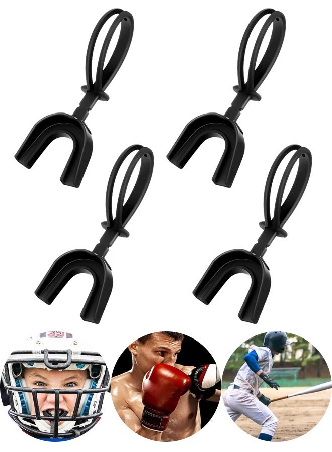 4 PCS Sports Mouthguard with Strap, Soft Mouth Piece for Football Boxing Basketball Hockey - Image 1