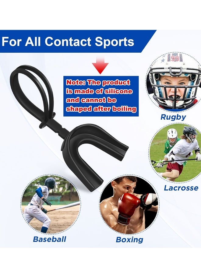 4 PCS Sports Mouthguard with Strap, Soft Mouth Piece for Football Boxing Basketball Hockey - Image 4