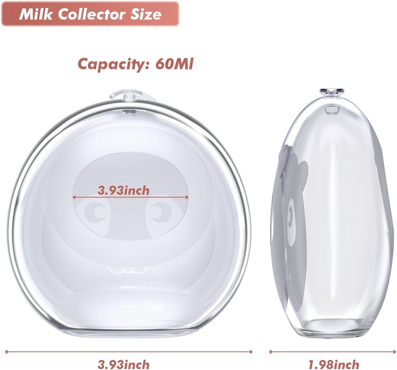 FCF Wearable Milk Collector  Silicone Milk Collectors for BreastfeedingHandsFreeDiscreetLeakProof Collection Cups for Nursing MomsReusable Silicone DesignComfortable  BPAFree28oz80ml2 Pack - Image 5