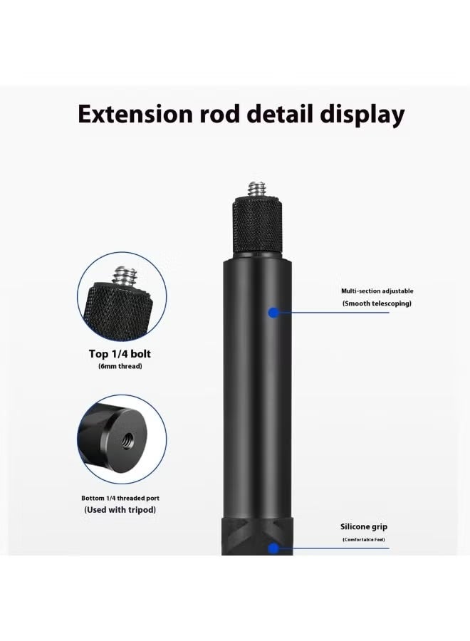 PINKSAMA Insta360X3/X4/X5 Stealth Selfie Stick Panoramic Sports Camera Universal Aluminum Alloy Extension Pole Cycling Pole (1.5m) - Image 2