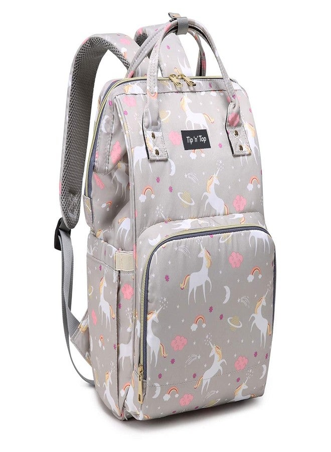 Divine Mart Baby Diaper Bag Kids Travelling Bag with Insulated Bottle Pockets for Toddlers & Infants (Unicorn Grey) - Image 2