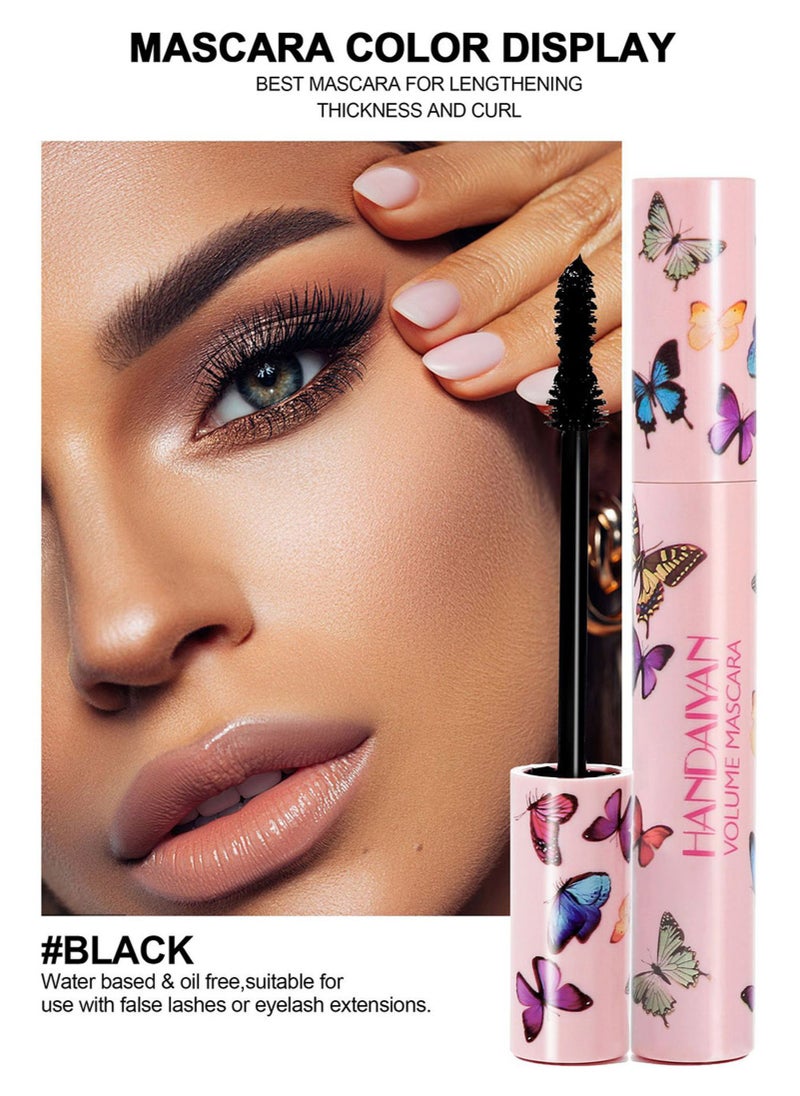 Handaiyan Mascara Black Volume And Long Waterproof Extreme Volume Matte Makeup Mascara Intense Length Lasting Curly Slender,Lengthening Smudge-Proof No Clumping,Easy To Apply Best Grande Lash  - Image 2
