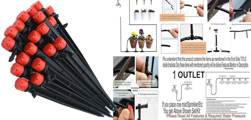DIY Crafts DIY Crafts 10x Heads Dripper Stake 5inch Emitter For Fan Mist Cooling System Fan Misting Animal Plants Swimming Pool Cooler Tube Hose Pipe Metal Nozzles Jets Misters Water Patio Ga 10x Heads  - Image 5