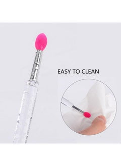 Ohlove 40Pcs Silicone Lip Brushes with Cap, Reusable Applicator Brushes for Eyeshadow, Lip Gloss Mask Cream  - Image 5
