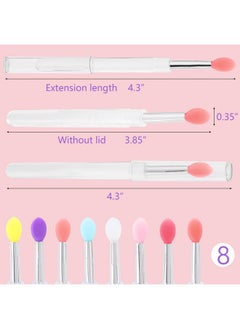 Ohlove 40Pcs Silicone Lip Brushes with Cap, Reusable Applicator Brushes for Eyeshadow, Lip Gloss Mask Cream  - Image 3