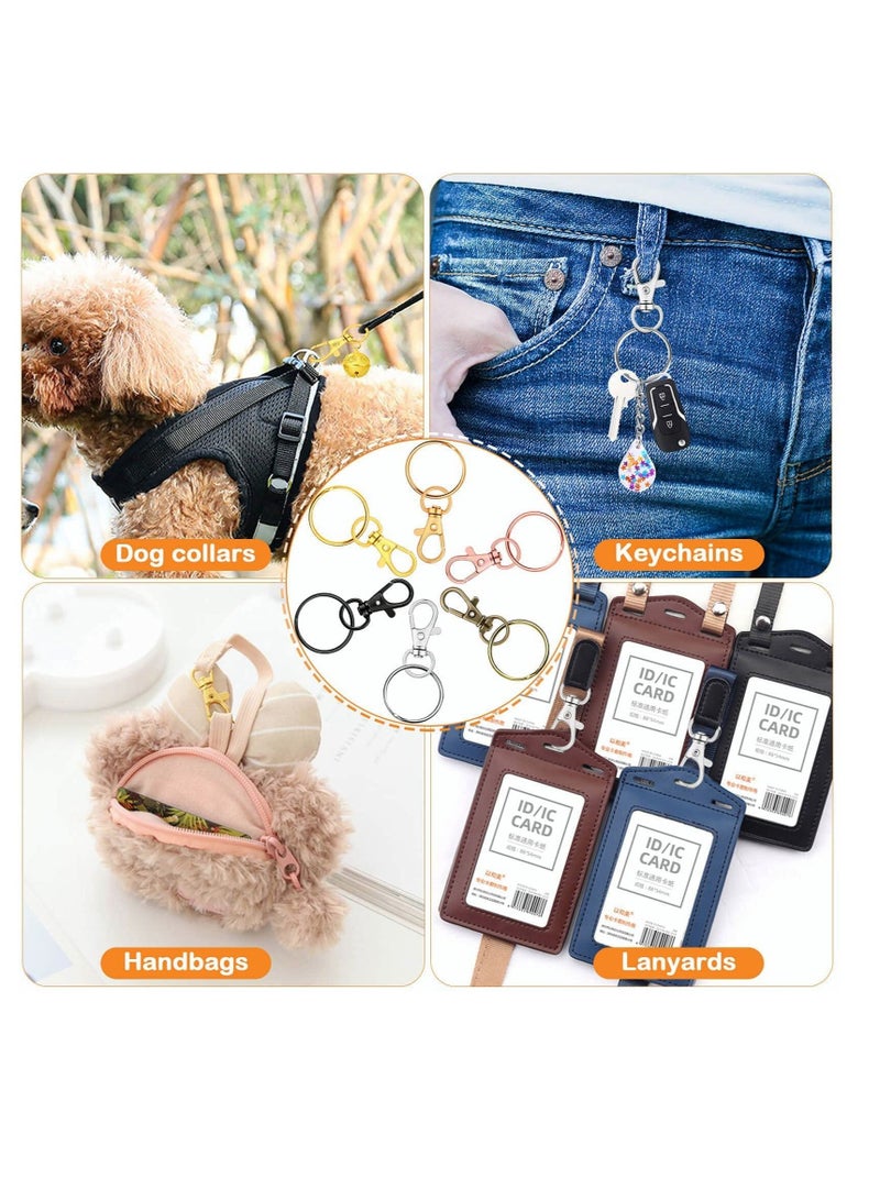 SYOSI 120pcs Key Chain Clip Hooks, Swivel Clasps Lanyard Snap Hook with Key Rings, Keychain Hooks for Lanyard, Purse and Crafting - Image 2