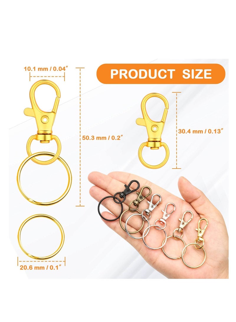 SYOSI 120pcs Key Chain Clip Hooks, Swivel Clasps Lanyard Snap Hook with Key Rings, Keychain Hooks for Lanyard, Purse and Crafting - Image 5