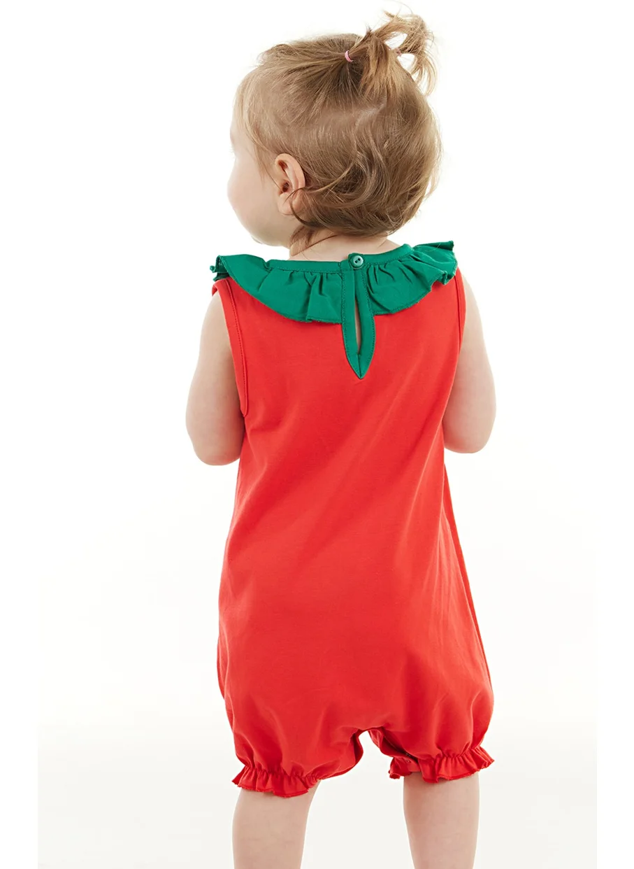 دينوكيدس Sweet Strawberry Baby Girl Cotton Summer Overalls