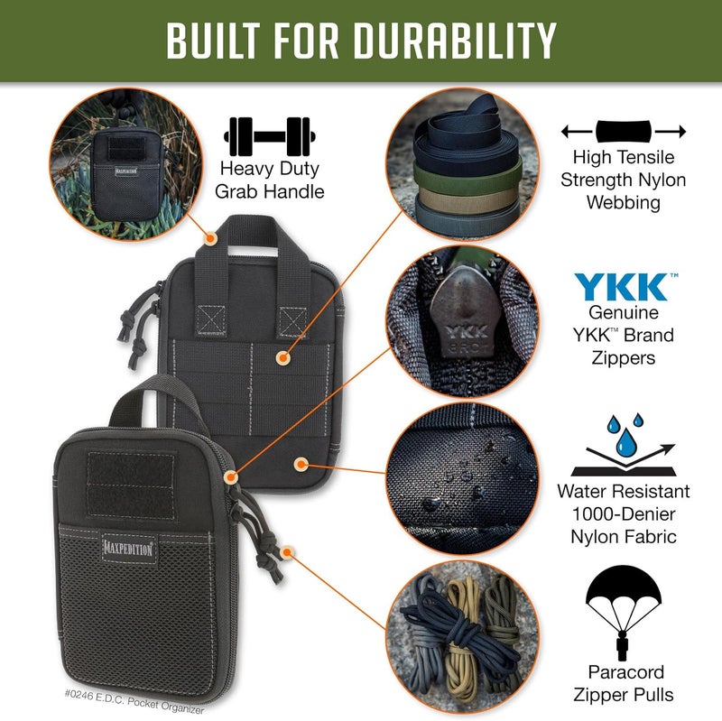 Maxpedition E.D.C. Pocket Organizer - Compact and Durable Gear Pouch in Black - Image 3