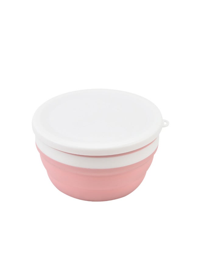 Wholesale Silicone Portable Folding Bowl Three-piece Travel Compression Lunch Box Folding Water Cup Tableware Lunch Supplies-Specifications:Nordic Powder  - Image 1