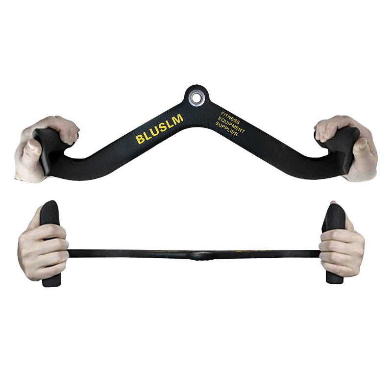 BLUSLM LAT Pull Down Bar for Cable Machine, LAT Pulldown Attachments T Bar V Bar Cable Attachment, Back Tricep Bar Strength Training Handle (BL4) - Image 3