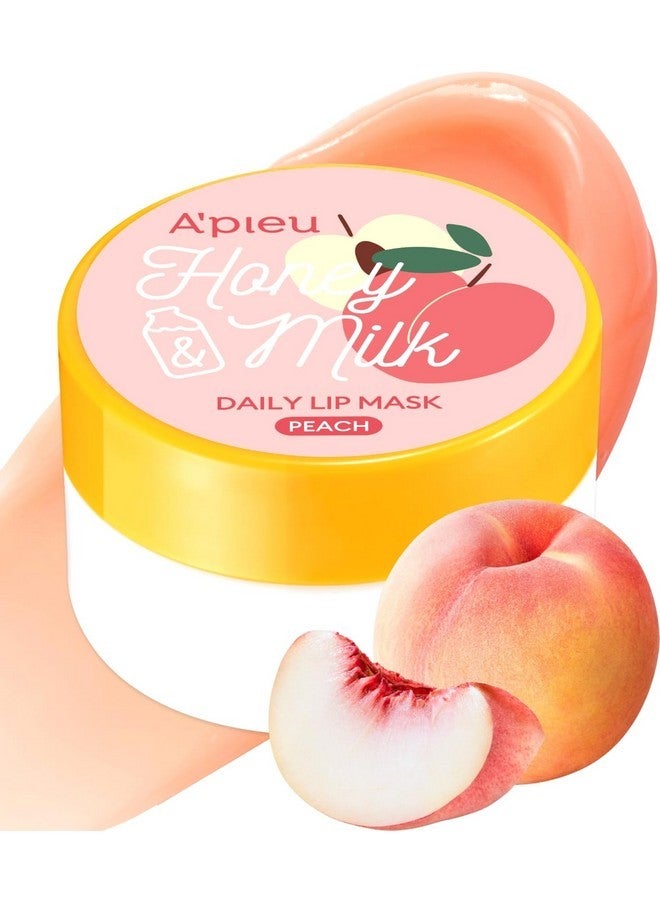 A'PIEU Honey & Milk Daily Lip Mask (Peach) - Nourishing Overnight Korean Lip Mask | Hydrating Lip Moisturizer with Honey, Propolis & Royal Jelly for Soft, Plush Lips - Image 1