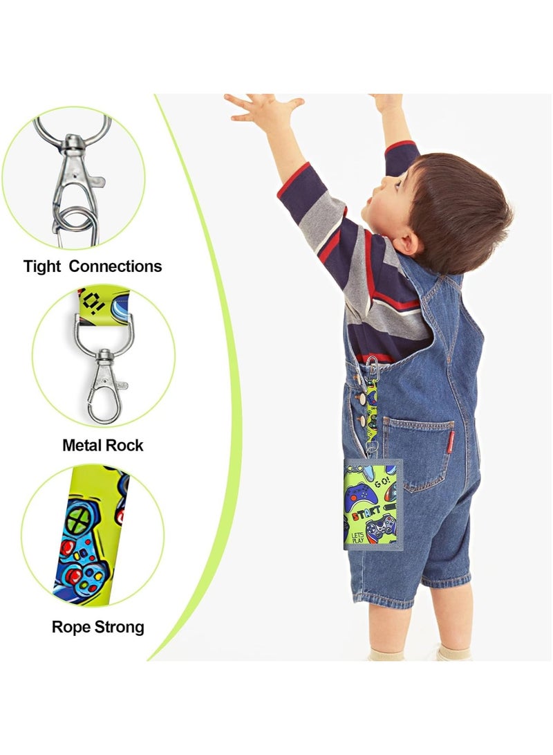 عام محفظة أولاد، محفظة أطفال ثلاثية الطية بنافذة هوية وحبل عنق - جيب عنق قماشي للأولاد 9-12 سنة، جيب عنق أطفال مع حبل عنق وحلقة مفاتيح، مثالي للاستخدام المدرسي اليومي للأولاد - Image 2