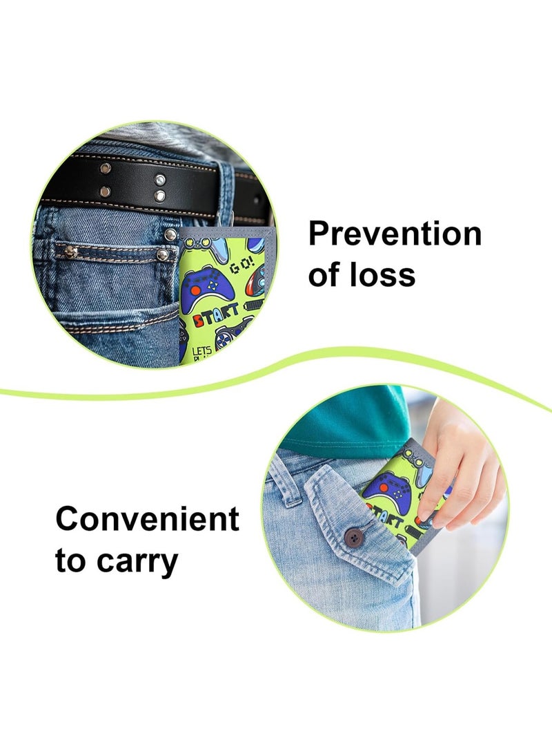 عام محفظة أولاد، محفظة أطفال ثلاثية الطية بنافذة هوية وحبل عنق - جيب عنق قماشي للأولاد 9-12 سنة، جيب عنق أطفال مع حبل عنق وحلقة مفاتيح، مثالي للاستخدام المدرسي اليومي للأولاد - Image 5