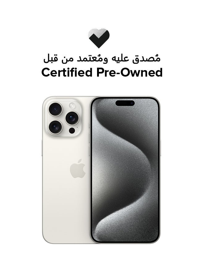 Apple Certified Pre Owned - iPhone 15 Pro Max With Facetime 256GB White Titanium 5G - Image 1