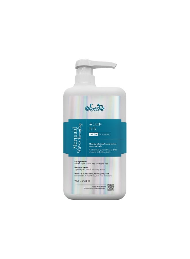 Sweet Professional Mermaid Waves Revealing Curly Jelly 980g – Curl Defining Styling Gel for Wavy & Curly Hair, Frizz Control, Hydration & Shine - Image 1