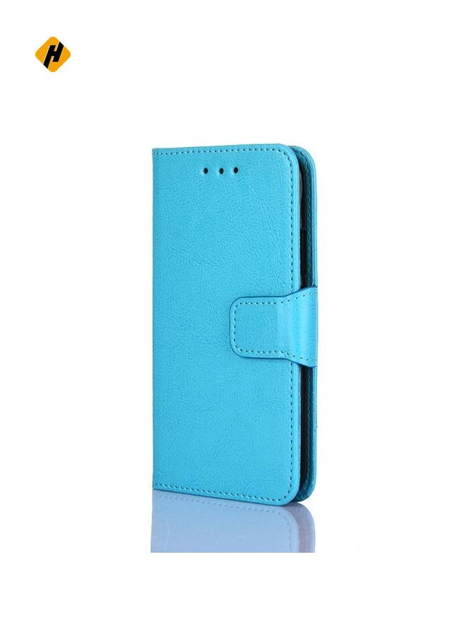 For Samsung Galaxy S22+ 5G Crystal Texture Horizontal Flip Leather Case with Holder & Card Slots & Wallet(Light Blue)