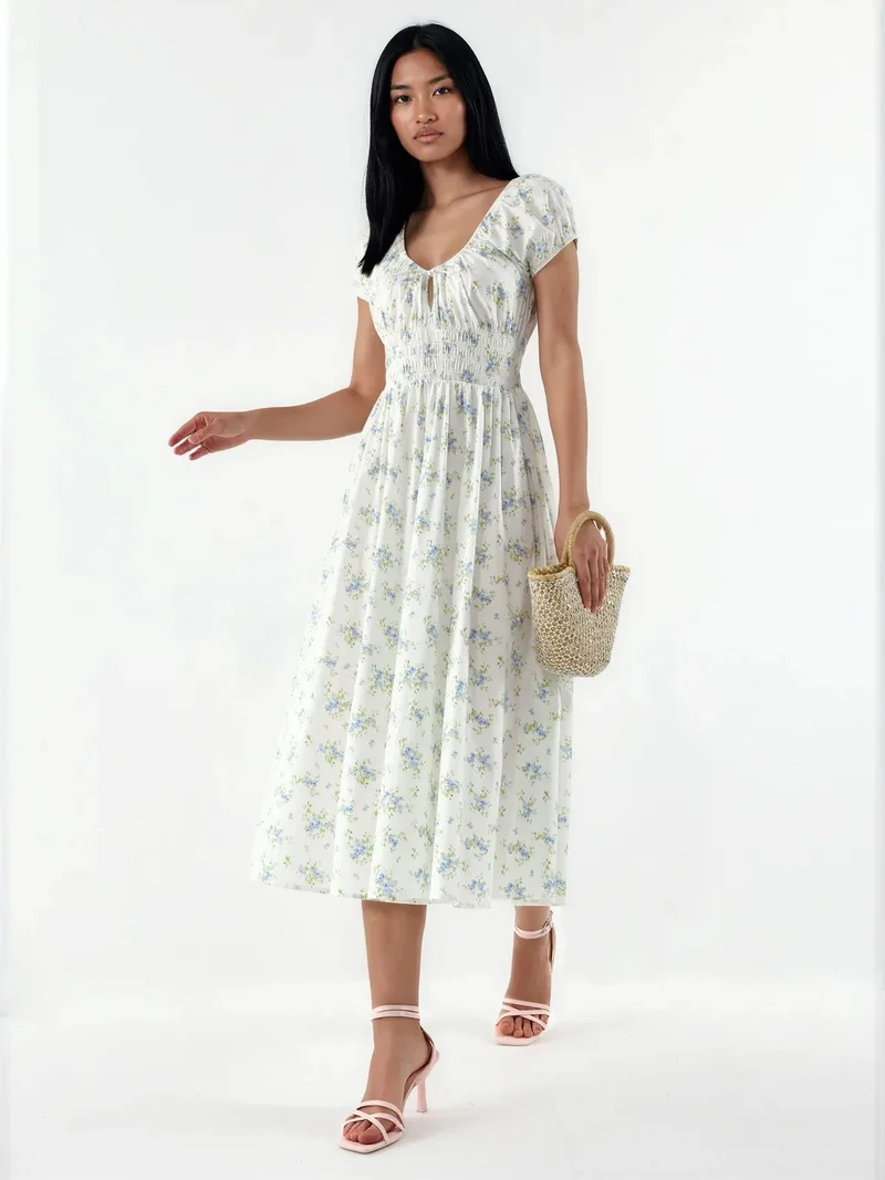 Busem BUSEM Floral Cotton Poplin Midi Dress