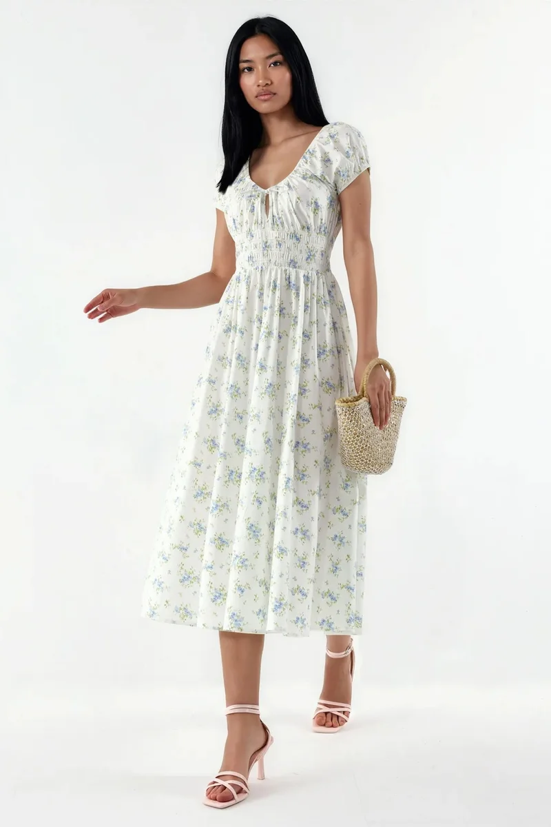 Busem BUSEM Floral Cotton Poplin Midi Dress