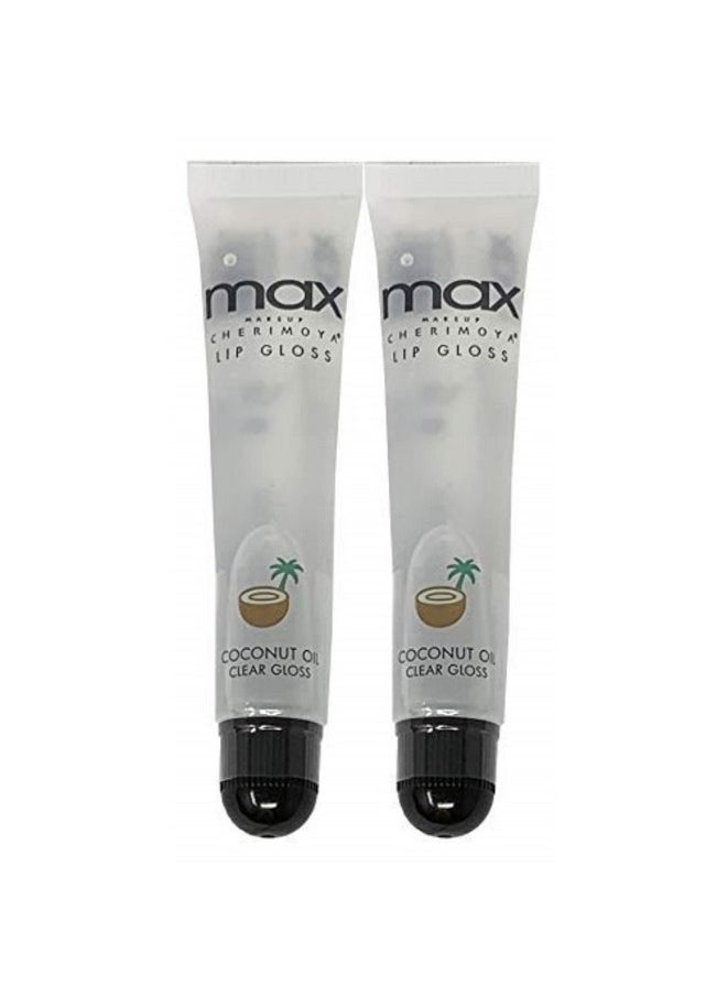 Cherimoya Cherimoya (2Pack) MAX Makeup Lip Polish Coconut Oil Clear Gloss  - Image 1