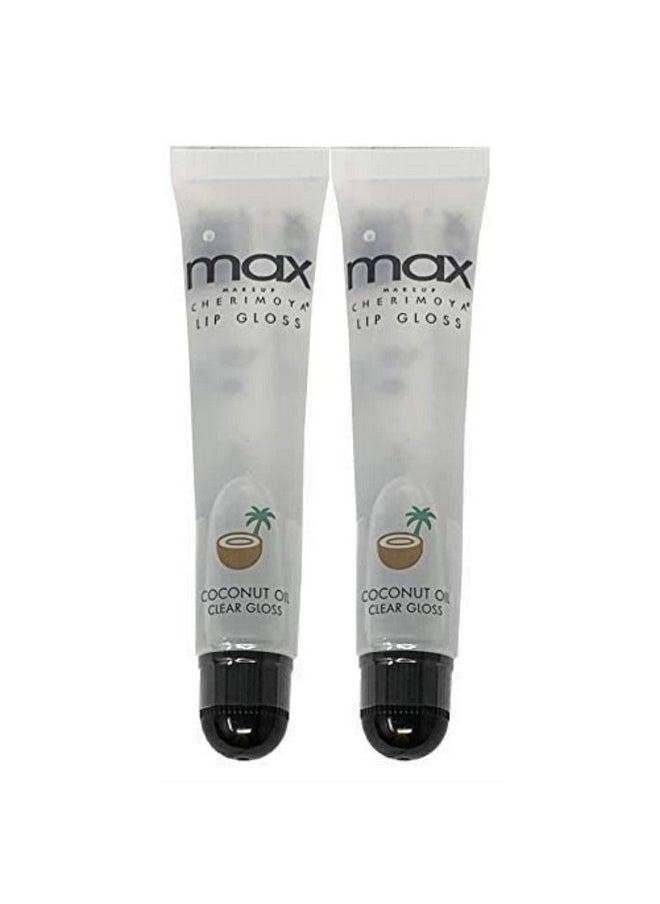 Cherimoya Cherimoya (2Pack) MAX Makeup Lip Polish Coconut Oil Clear Gloss  - Image 2