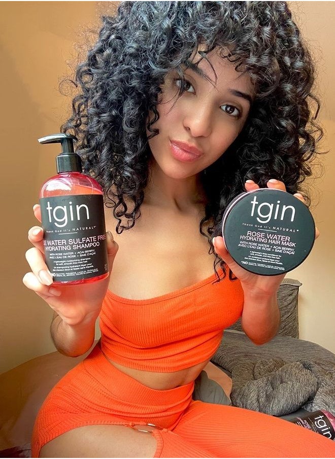 Thank God It's Natural - tgin Rose Water Hydrating Hair Mask for Natural hair, with Rose Water and Acai Berries, Hydrating Conditioning Treatment for Dry Hair, 12 oz - Image 1