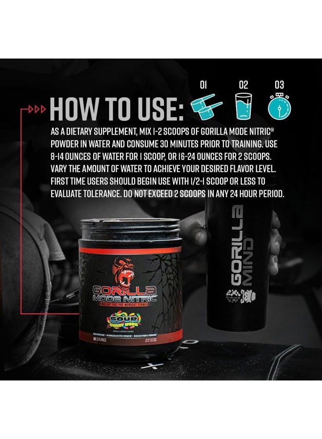 Gorilla Mind Gorilla Mode Nitric Upgraded Stimulant Free Pre-Workout – Best Tasting and Most Effective Stimulant Free Pre-Workout/Massive Pumps · Vasodilation · Power / 772 Grams (Orange Rush) - Image 4