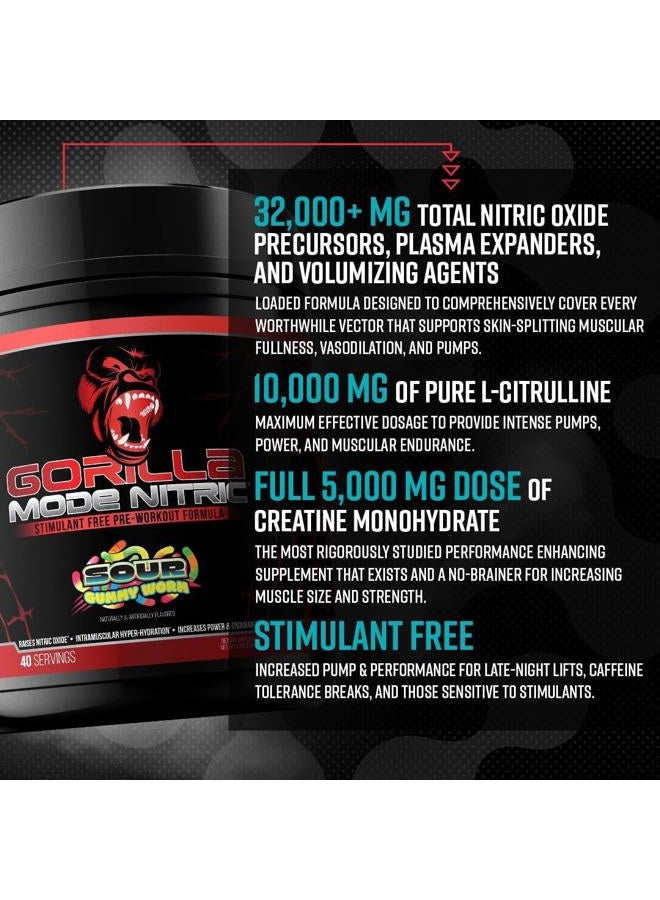 Gorilla Mind Gorilla Mode Nitric Upgraded Stimulant Free Pre-Workout – Best Tasting and Most Effective Stimulant Free Pre-Workout/Massive Pumps · Vasodilation · Power / 772 Grams (Orange Rush) - Image 5