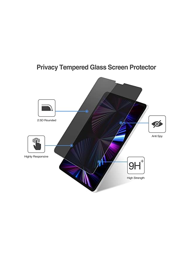 Procases 4-Way Privacy Screen Protector For Ipad Pro 11 4Th Gen 2022, 10.9” Ipad Air 5/4, Ipad Pro 11 3Rd 2Nd 1St, 360 Degree Tempered Glass Film Guard - Image 3