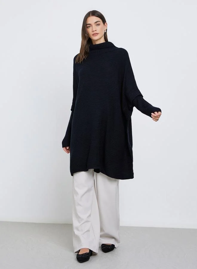 Styli Styli Oversized Longline Chunky Knit Sweater