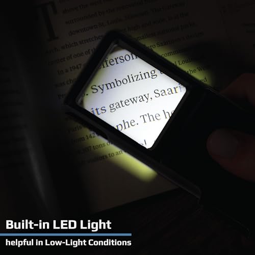Carson MiniBrite 3x Power LED Lighted Slide Out Magnifier with Protective Sleeve (PO-25) - Image 5
