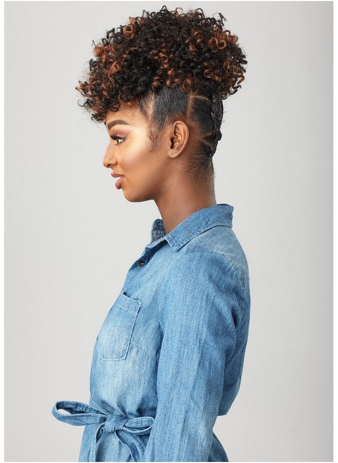 Curls Kinks & Co Coily 3C4A Instant Drawstring Ponytail Ip Rule Breaker (T1B/30 [T:Off Black B:Light Auburn])