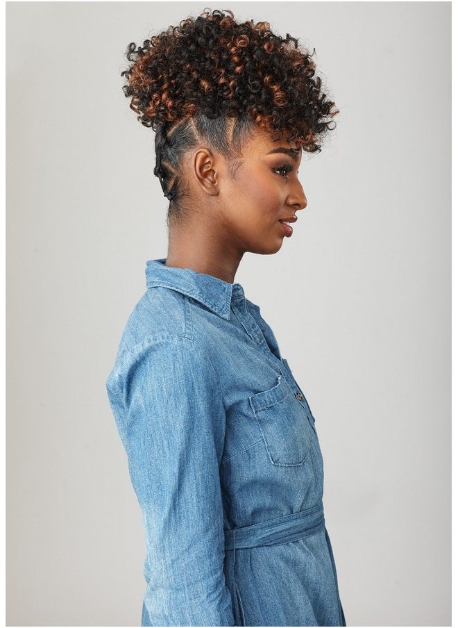 Curls Kinks & Co Coily 3C4A Instant Drawstring Ponytail Ip Rule Breaker (T1B/30 [T:Off Black B:Light Auburn])