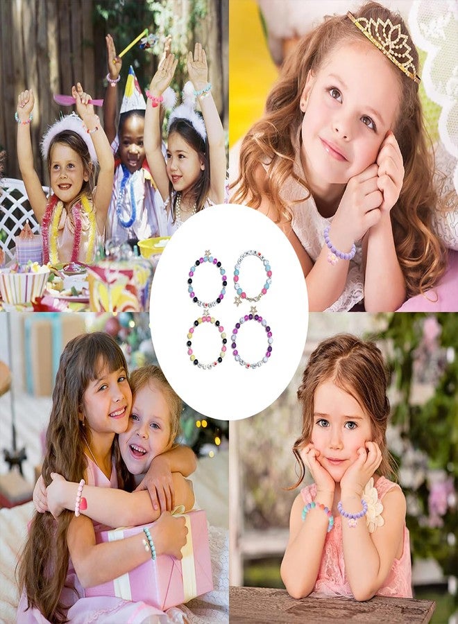 مجموعة أساور للأطفال مكونة من 4 قطع، أساور للبنات، أساور خرز للبنات، أساور صداقة مطاطية مستوحاة من مسلسل صائدي الشياطين الكوري، ومجموعة هدايا مجوهرات لليد - Image 5