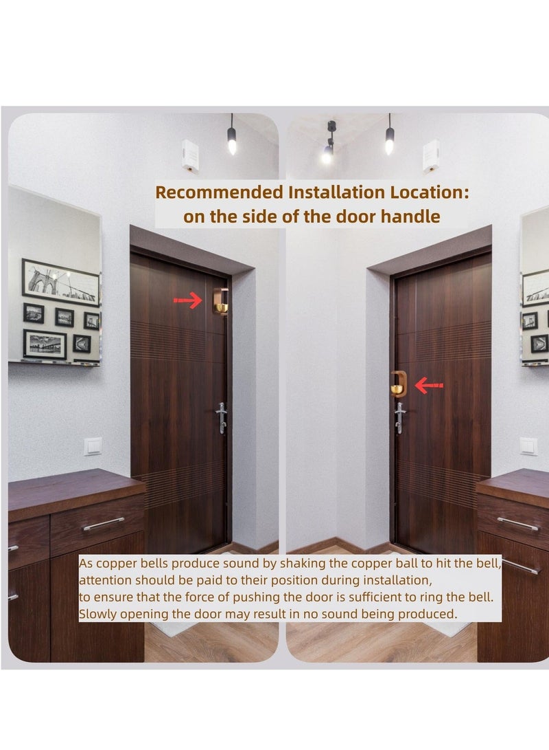 Shopkeepers Bell for Door Opening, Door Chime for Business When Entering, Easy Install with Double-Sided Tape Doorbell, Hanging Bells for Home Office Store Door Entry Alert Chime and Decoration - Image 3