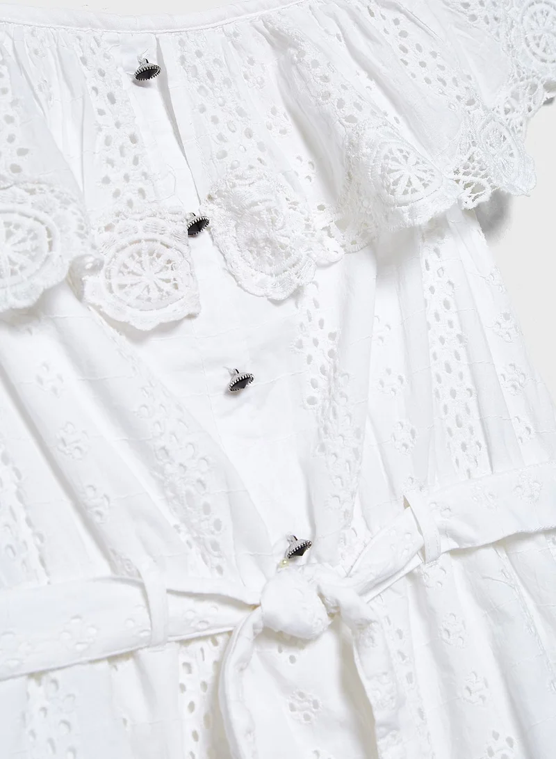 RIVER ISLAND Kids Knot Bardot Top