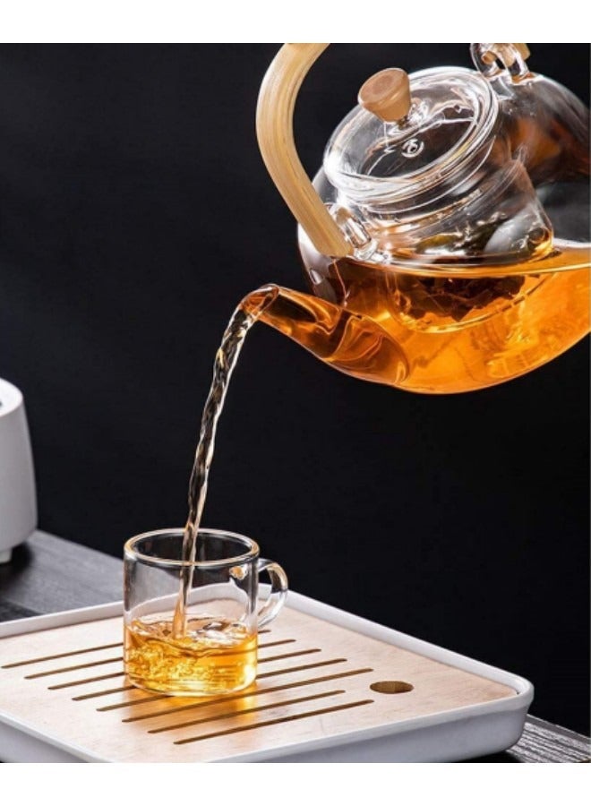 Glass Teapot With Glass Infuser,900ml/30oz Teapot With Strainer For Loose Tea,Stovetop Safe Tea Kettle