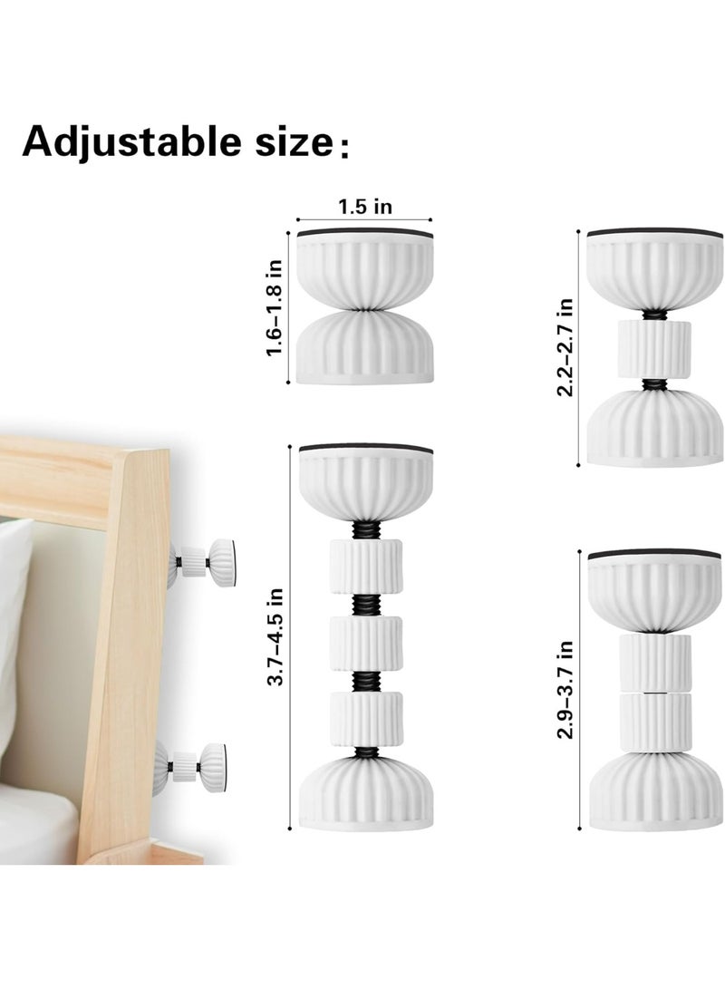 Headboard Plugs, 2 Pcs Bed Stoppers for Headboard, Adjustable Bedside Table Bed Telescopic Support Stabilizer Plugs, Bedside Anti Shake Tool for Beds Cabinets Sofas, 3.7-4.5 inch - Image 2