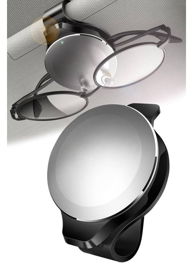 Sunglasses Holder for Car, Custom Logo and Text Visor Sunglasses Holder Clip, Aluminum Alloy Car Sunglass Holder Organizer, Easy to Install, Eyeglass Car Accessories for Women Men (Grey) - Image 1