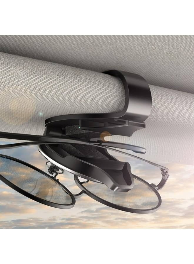 Sunglasses Holder for Car, Custom Logo and Text Visor Sunglasses Holder Clip, Aluminum Alloy Car Sunglass Holder Organizer, Easy to Install, Eyeglass Car Accessories for Women Men (Grey) - Image 2