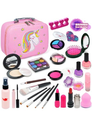 PYEBE Kids Makeup Kit for Girls - 33 Pcs Washable Real Makeup Set for Kids, Children Makeup Kit for Little Girls, Pretend Play Makeup Toy with Adorable Makeup Bag for Girl Aged 3 4 5 6 7 8 - pzsku/Z0CD95BAED1DF18D71A97Z/45/_/1742418479/a956b8c4-7e07-436e-b569-e4d6b618fcbf