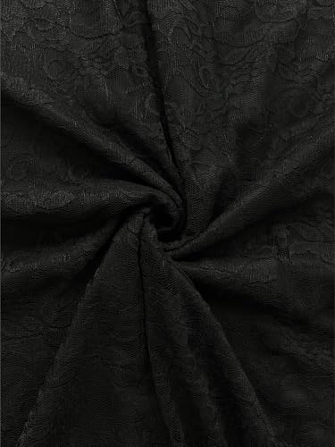 SCOMCHIC Womens Plus Size Wedding Guest Dress Formal Lace Wrap V Neck High Low Short Sleeve Cocktail Maxi Dresses XL-4XL Black - Image 5