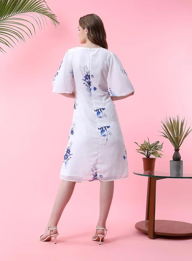 Mish Floral Twist-Front Dress