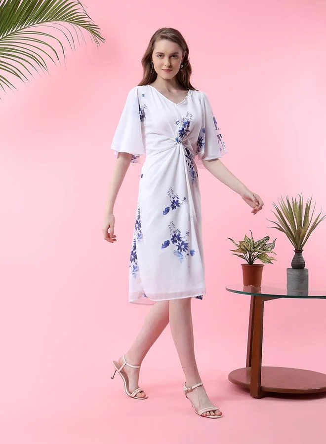 Mish Floral Twist-Front Dress