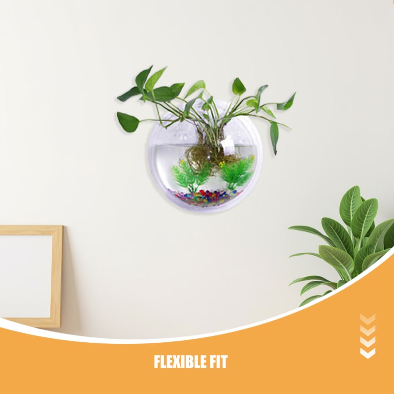 🏠 وعاء زجاجي شفاف مكون من قطعتين مثبت على الحائط لحوض سمك وأحواض نبات معلقة ديكور منزلي - Image 3