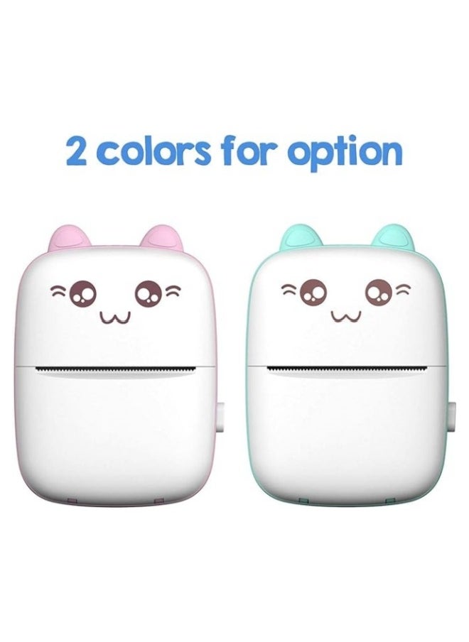 VOGMAX - Portable Mini Pocket Printer BT Thermal Printer with Thermal Printing Paper USB Cable for Note Photo Web Document Printing (Blue) - Image 1
