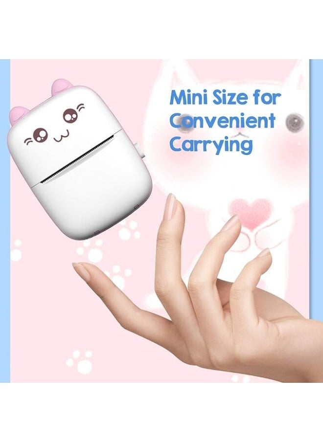 VOGMAX - Portable Mini Pocket Printer BT Thermal Printer with Thermal Printing Paper USB Cable for Note Photo Web Document Printing (Blue) - Image 1